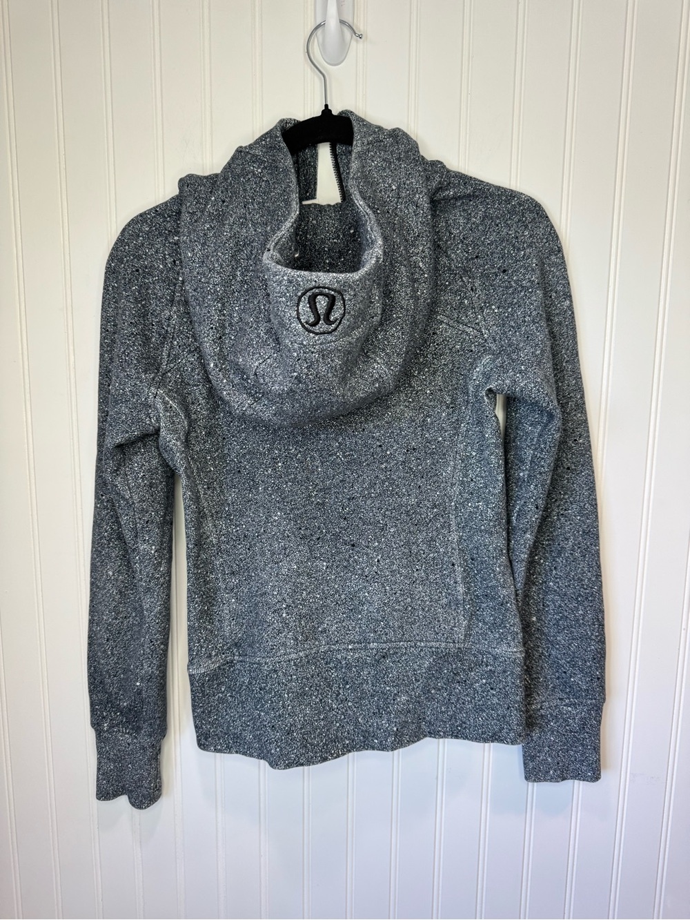 Lululemon Luminesce Gray Speckled Splattered Scuba Hoodie Cowl Womens 4 Small